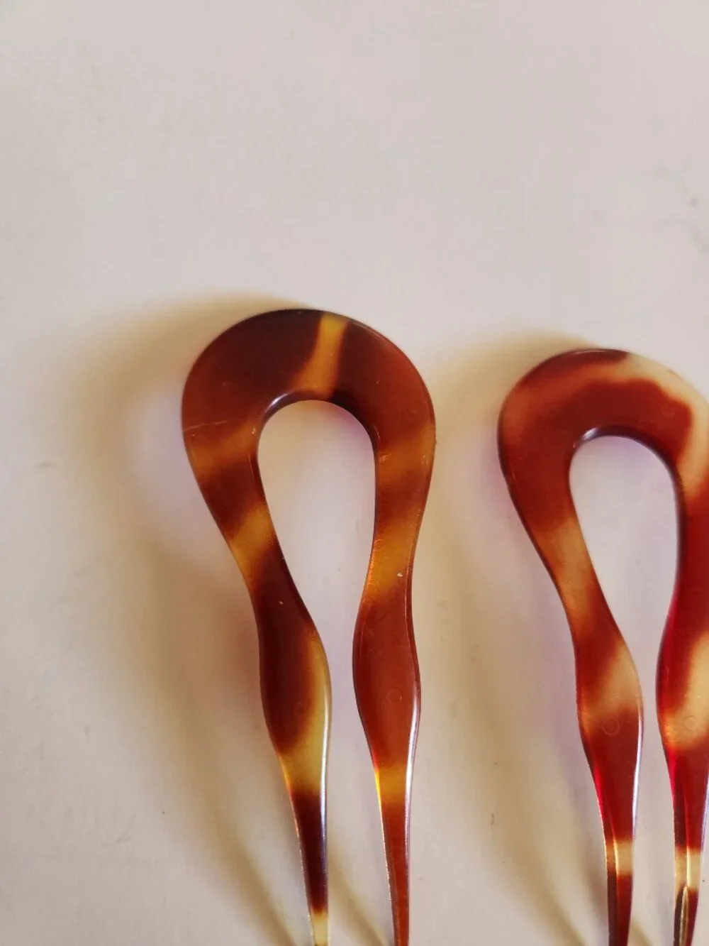 Vintage 70s Goody Chignon Plastic Tortise Shell Hair Pins